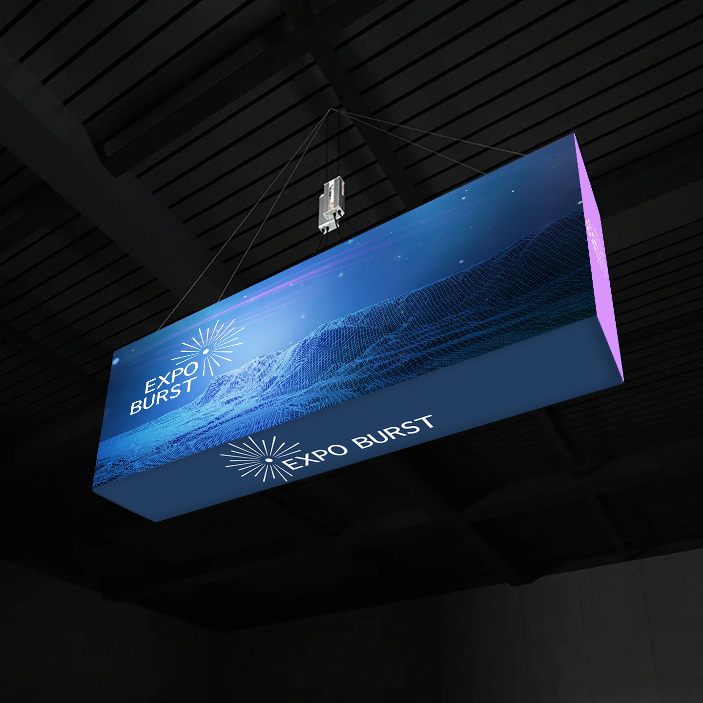 10ft Backlit Hanging Sign | Hanging Lightbox Display | Expo Burst