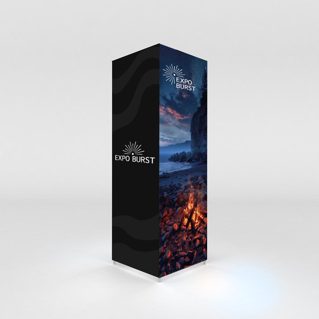 10ft Backlit Trade Show Display Tower | Portable Light Box Tower
