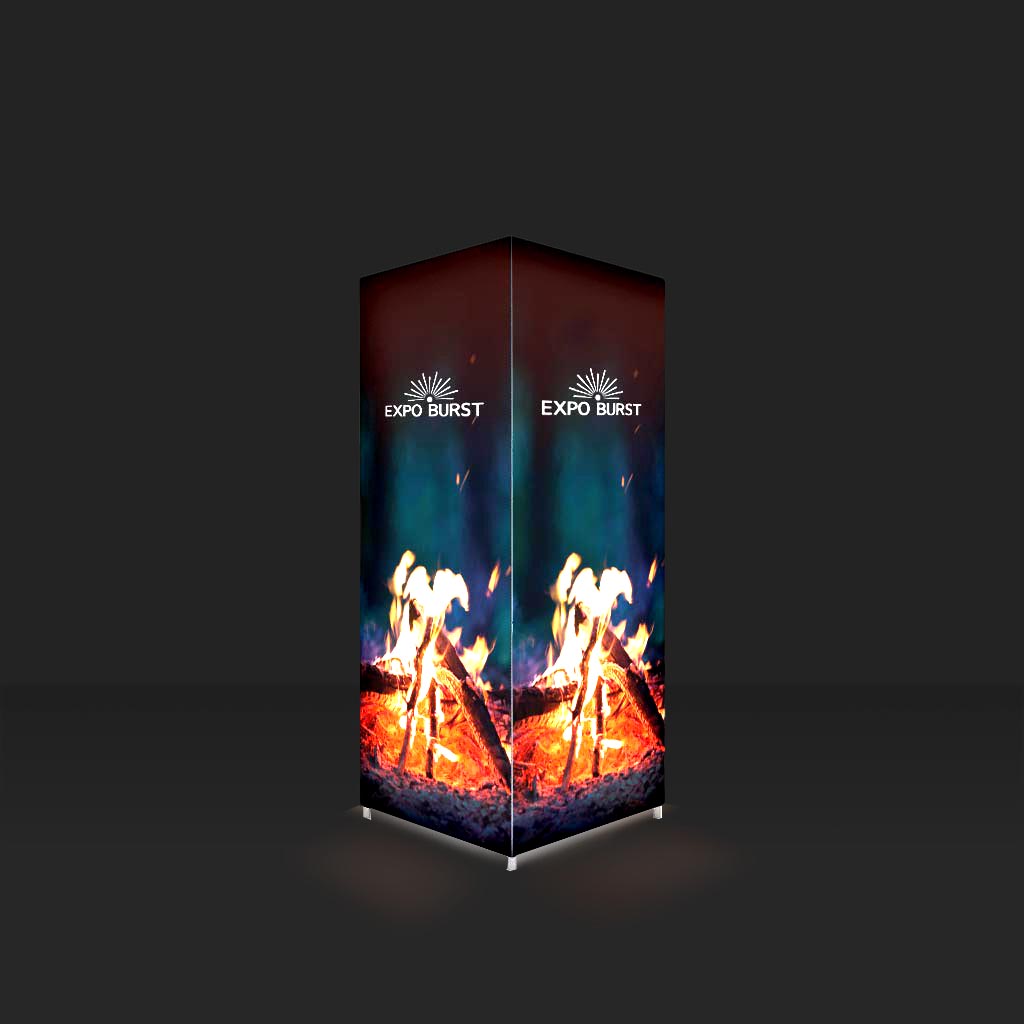 10ft Backlit Trade Show Display Tower | Portable Light Box Tower