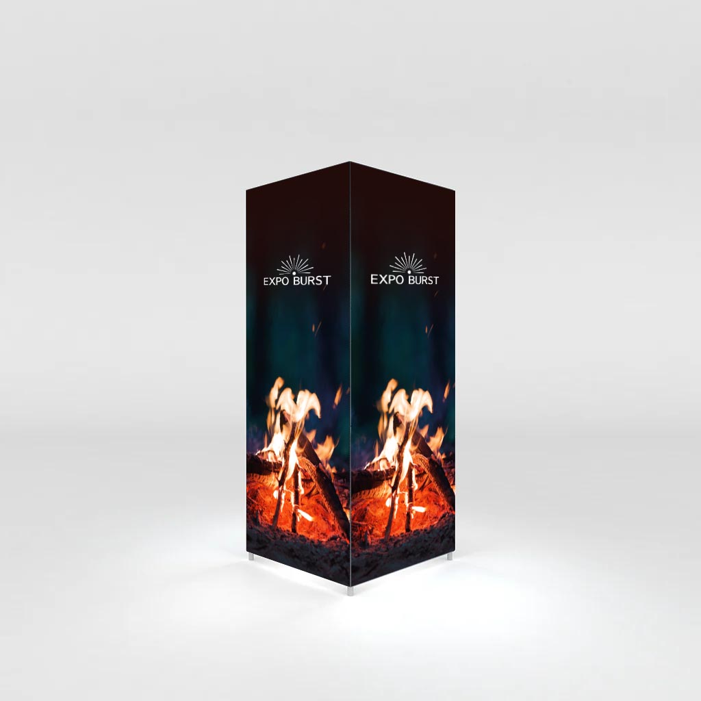 10ft Backlit Trade Show Display Tower | Portable Light Box Tower