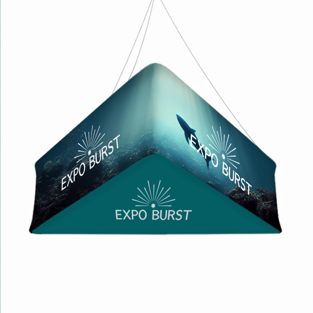 Triangular Sign Display Triangular Hanging Signs | Trade Show Hanging Banner Display