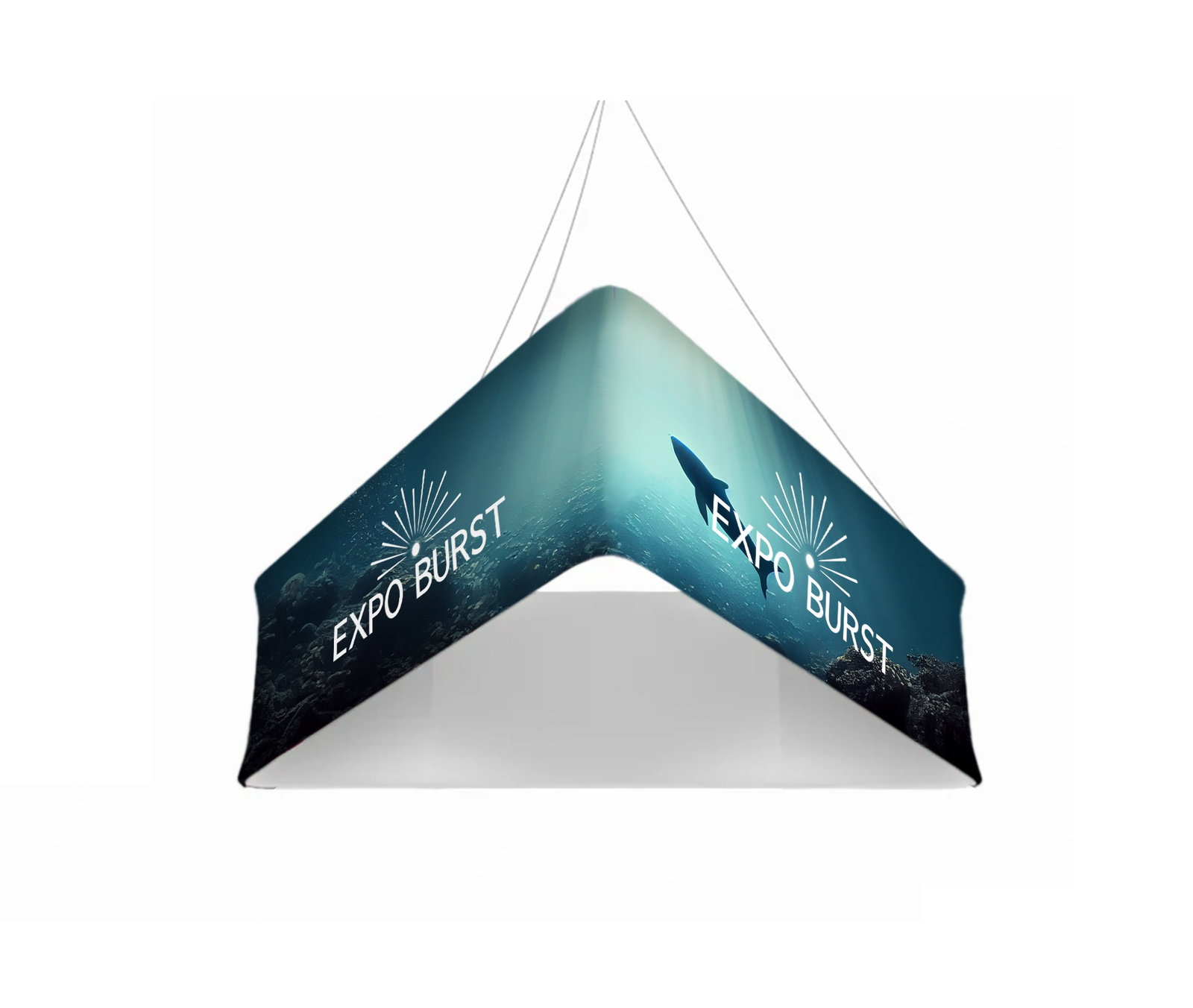 Triangular Hanging Signs | Trade Show Hanging Banner Display